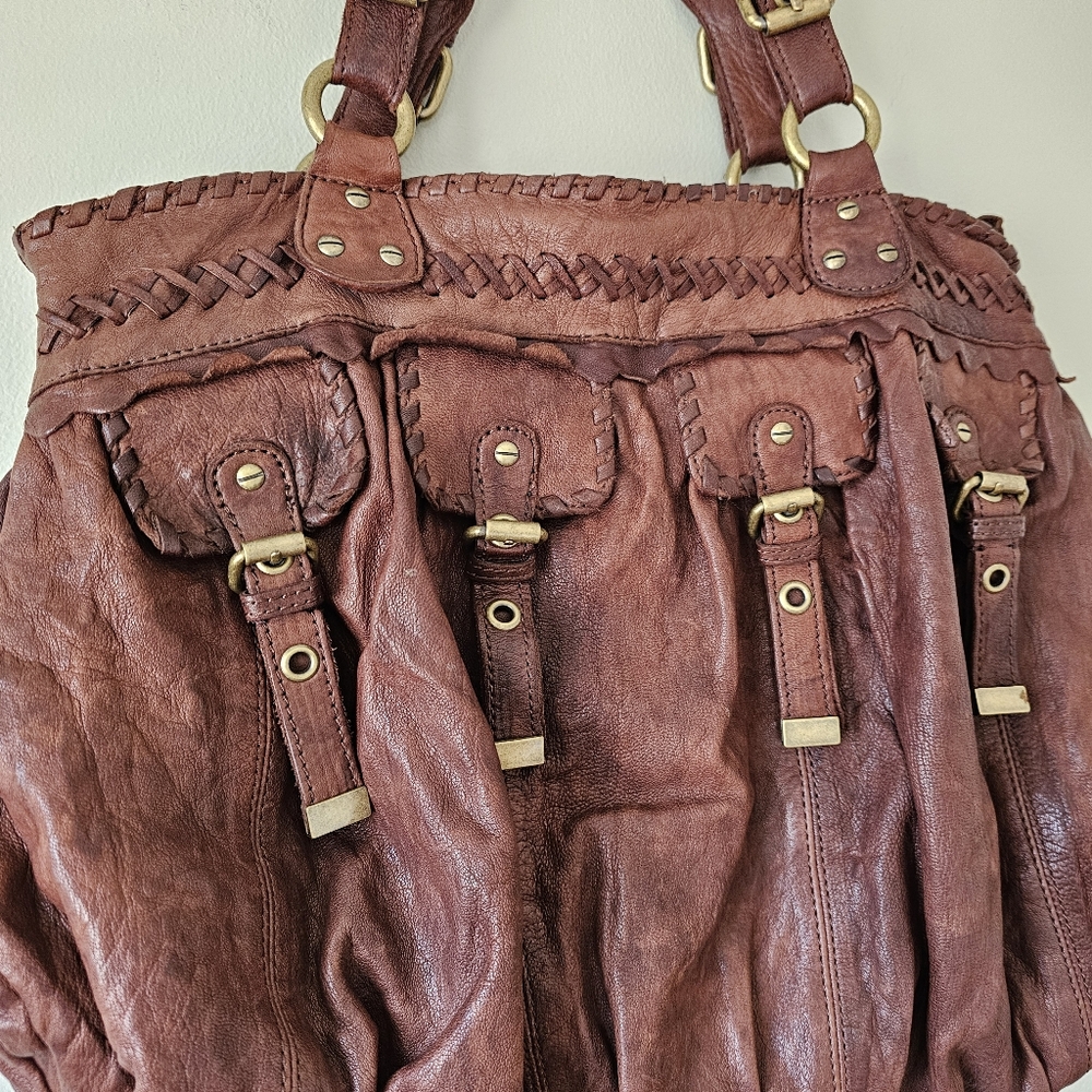 Cynthia Rowley Brown Buckle Hobo Shoulder Bag - Picture 2 of 12